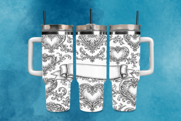 Download Elegant Heart Tumbler Laser Wrap PNG - Premium Resources