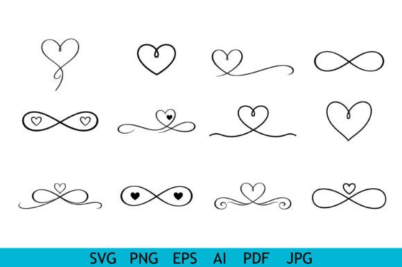 Download Elegant Heart Infinity Line Collection - Premium Resources