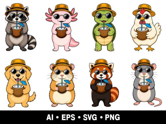 Download Cute Summer Animal SVG PNG Bundle - Summer animal Collection