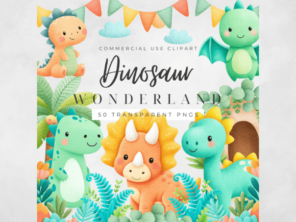 Download Dinosaur Clipart Watercolor Kids Dino PN - Dino Collection