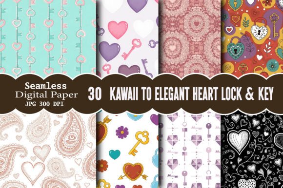 Download Kawaii to Elegant Heart Lock &amp; Key - Elegant heart Collection
