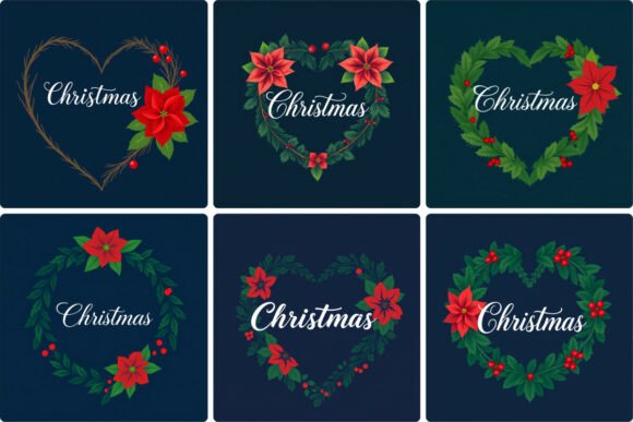 Download Elegant Heart Shaped Christmas Wreath - Elegant heart Collection