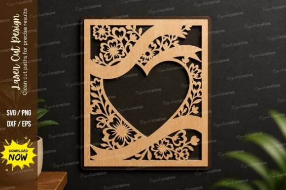 Download Elegant Heart Border Laser Cut SVG Desig - Elegant heart Collection