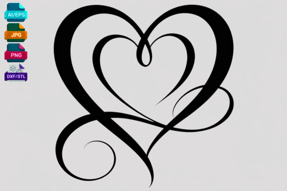 Download Elegant Heart Swirl SVG Cut File - Elegant heart Collection