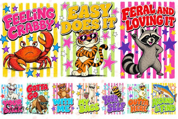 Download Retro Summer Animal Pun Sublimation PNGs - Summer animal Collection