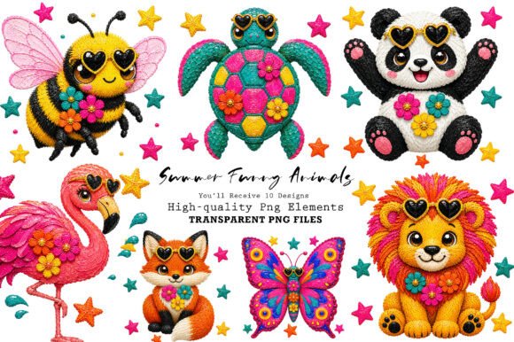 Download Cute Summer Animal Clipart Bundle - Summer animal Collection