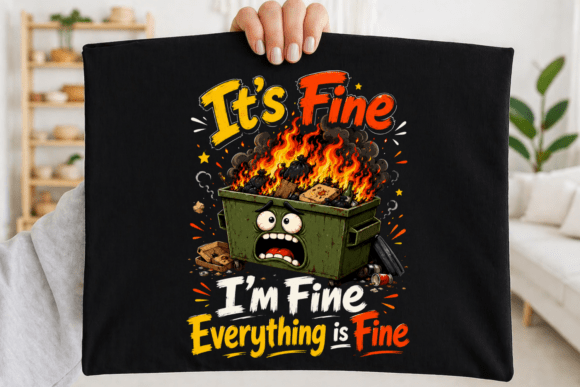 Download It's Fine I'm Fine PNG, Fire Meme Shirt - Meme shirt Collection